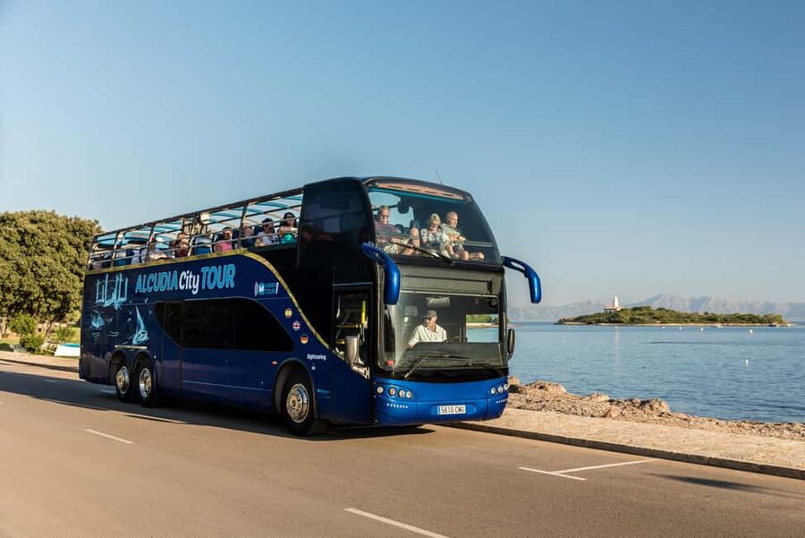 Alcudia: ALCUDIA City TOUR Open Top Bus, open-top bus tour - Aucanada beach and the little lighthouse
