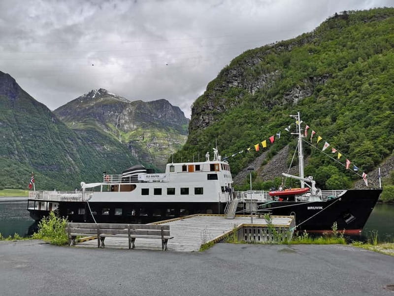 All About the Fjords, in one tour by bus & boat from Ålesund - 9:00 to 11:15, cruising Hjørundfjord toward Øye