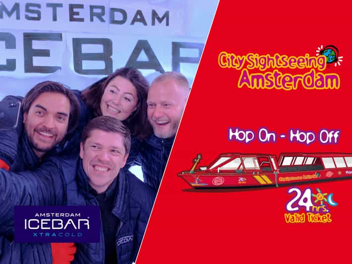 Amsterdam: 24-Hour Hop-On Hop-Off Boat and XtraCold Icebar - Starting at Amsterdam’s canals