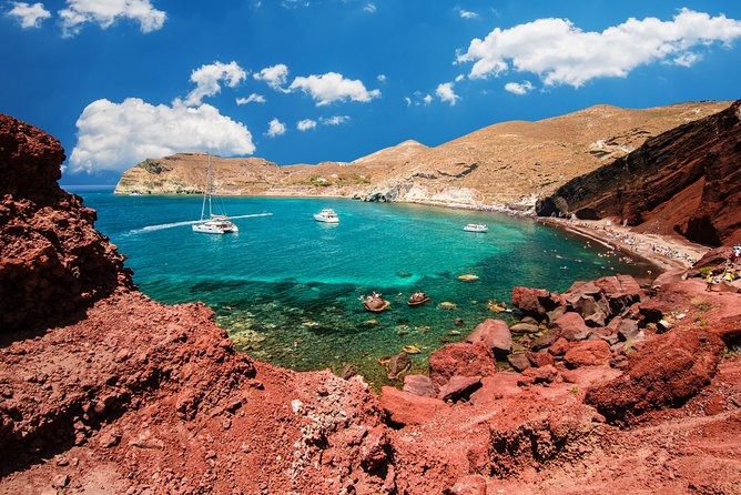 Archaeological Bus Tour To Akrotiri Excavations & Red Beach - Prophet Elias gives you Santorini from above