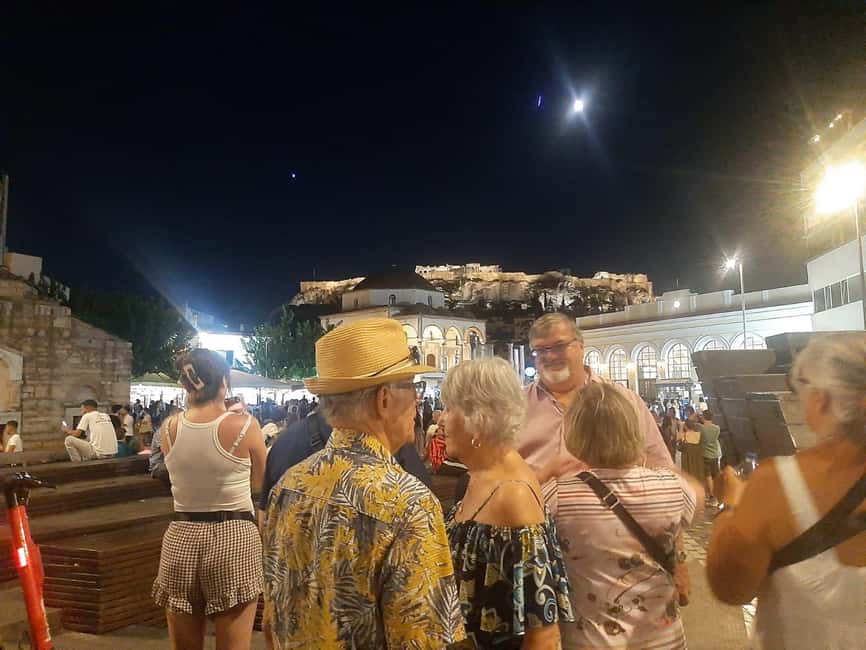 Athens panoramic tour by night with open double decker bus - Seeing Athens after sunset from the upper deck