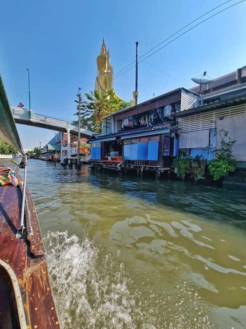 Bangkok Canals Hop-On Hop-Off Boat Tour - Wat Paknam and the emerald-green stupa