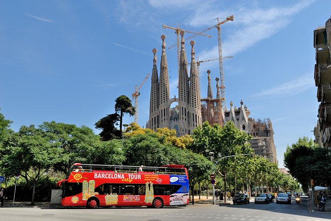 Barcelona City Hop On Hop Off and FC Barcelona Immersive Tour - The orange West Route: Montjuïc, Camp Nou, and Gaudí