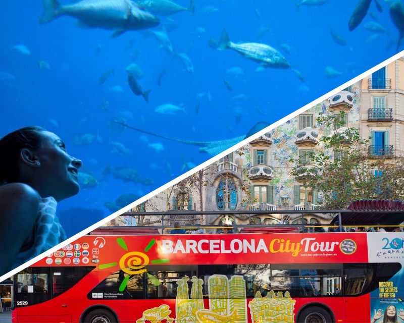 Barcelona: Hop-On Hop-Off Bus & Aquarium Tour - Starting at Plaça Catalunya