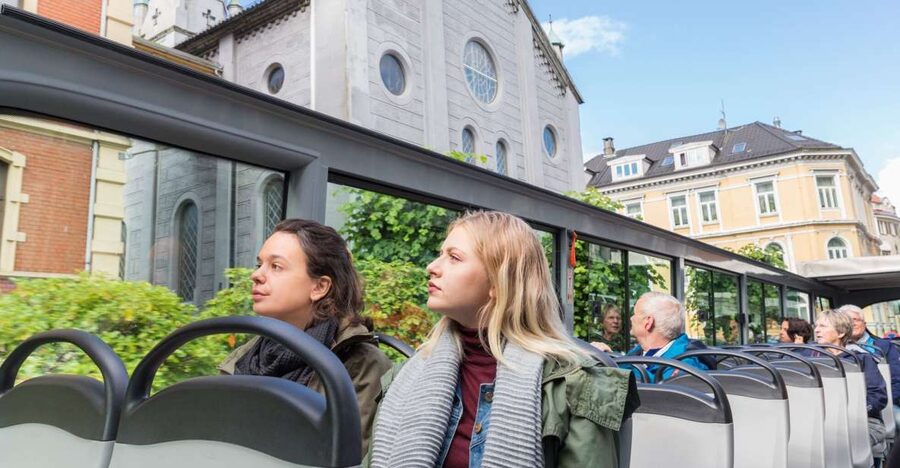 Bergen: City Sightseeing Hop-On Hop-Off Bus Tour - Starting at Skolten and the old harbor