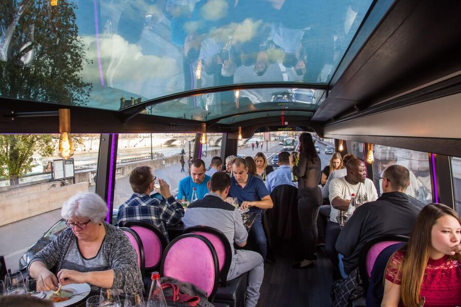 Bus Toqué Champs Elysées Tour w/ 3-Course Dinner & Champagne - Key points to know before boarding
