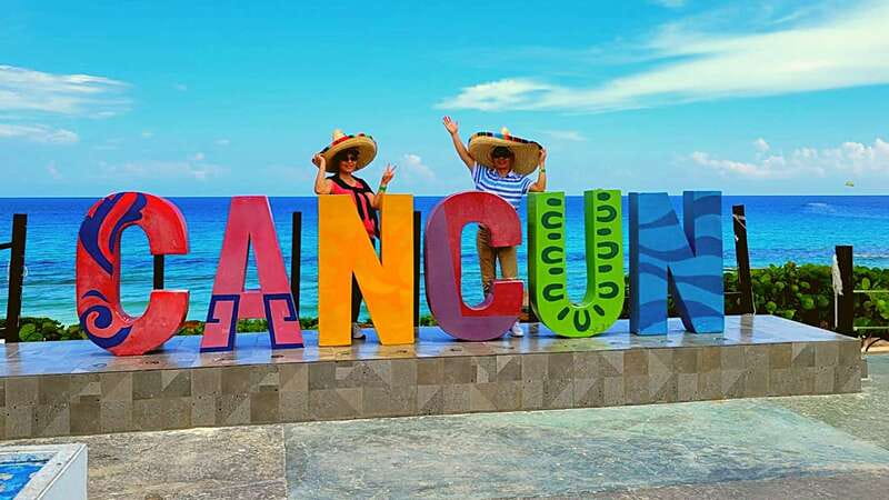 Cancun: Guided City Tour with Shopping by Double Decker Bus - El Meco: a short Mayan stop near Cancun