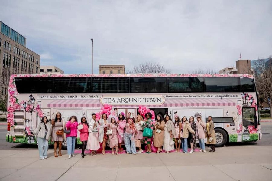 Dallas: Tea Around Town Bus Tour with Treats - Settling in with tea, scones, and small bites