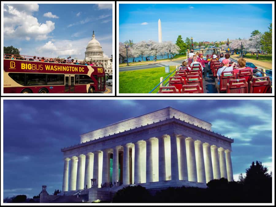 DC: Hop-on Hop-off, Arlington Walking Tour, and Night Tour - The open-top bus route and its 17 stops