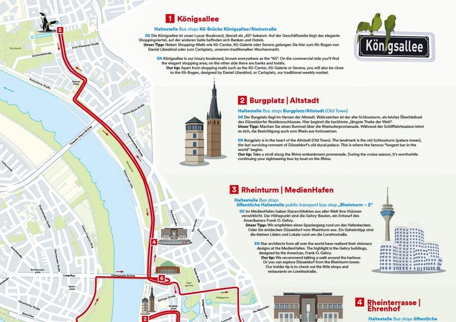 Düsseldorf: 24-Hour Hop-On Hop-Off Ticket - Start at Königsallee and get your bearings