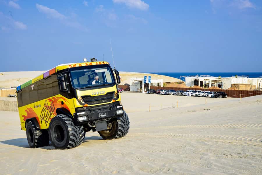From Doha: Exclusive Monster Bus Safari Experience - A short camel ride, not a full camel trek