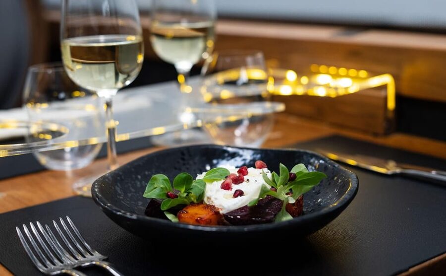 Gastronomic 6-course fine-dining dinner on Luxury London Bus - The panoramic roof is the main visual advantage