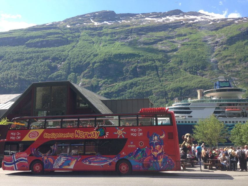 Geiranger: City Sightseeing Hop-On Hop-Off Bus Tour - Passing Hole and returning to Geiranger