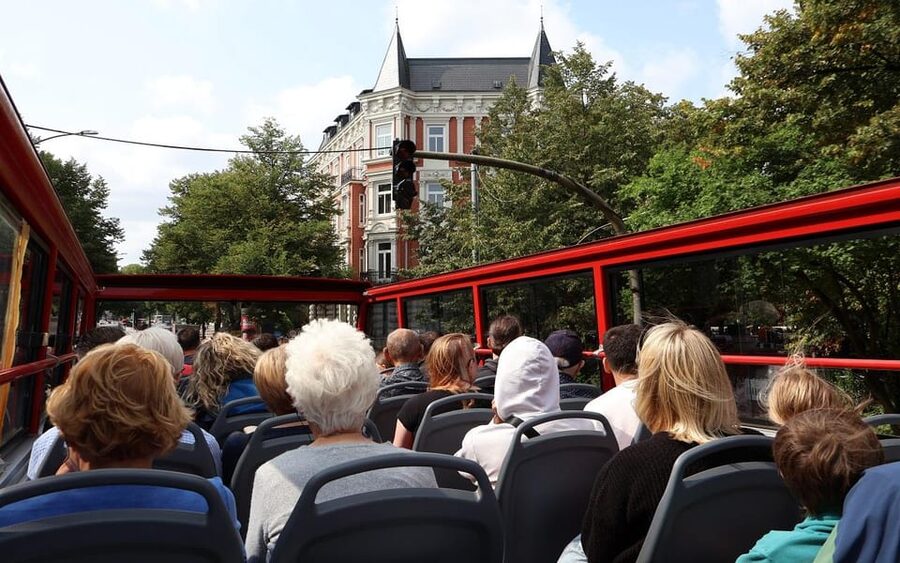 Hamburg: Line C Sightseeing Hop-On Hop-Off Bus Tour - St. Michael’s Church and the court district