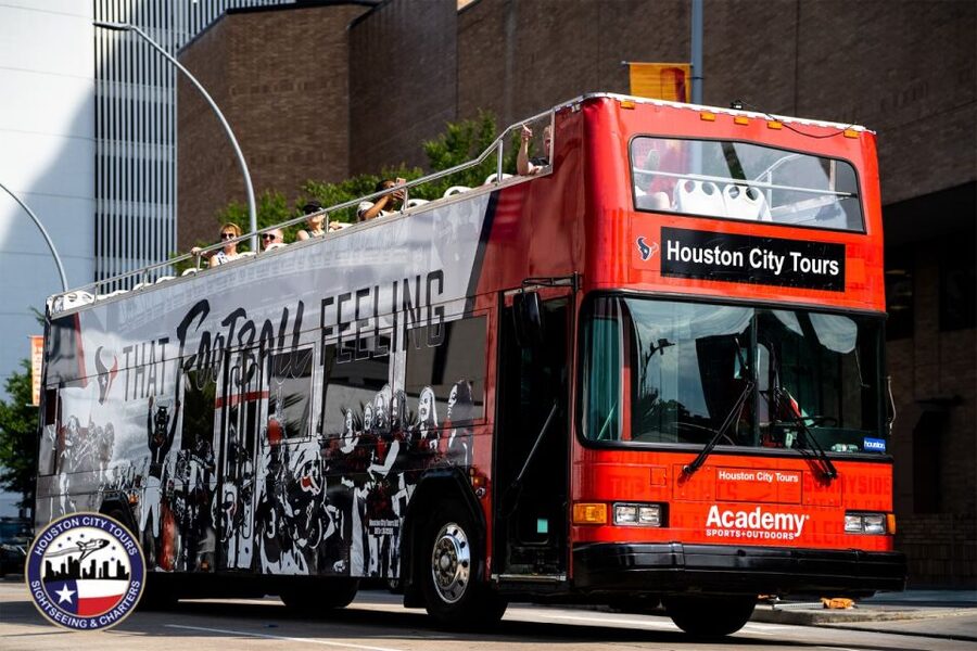 Houston: Guided City Tour by an Open-Top Double Decker Bus - Toyota Center and Discovery Green