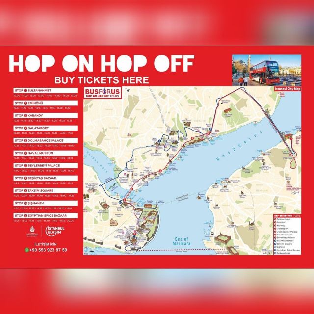 Istanbul Hop On Hop Off Bus24 Hours Ticket - Karaköy, Galataport, and Şişhane