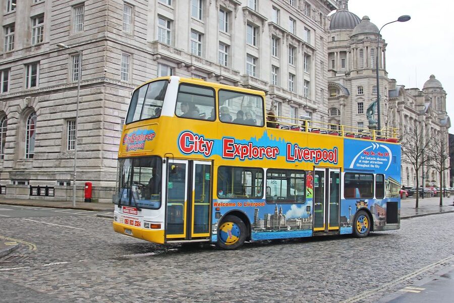 Liverpool City Explorer 24 hour hop-on hop-off Bus Tour - Pier Head, Liverpool One, and the city center
