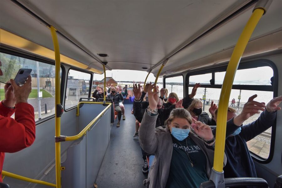 Liverpool: Open-Top Sightseeing Hop-On Hop-Off Bus Tour - Cains Brewery Village and the return to the dock