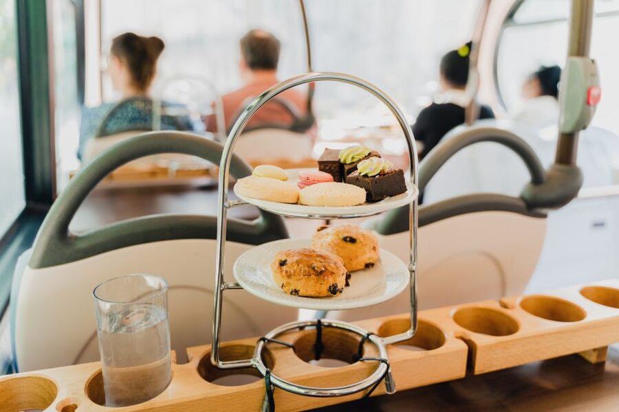 London: Afternoon Tea Bus with a Glass of Prosecco - The first course: sandwiches, tea, and a glass of Prosecco