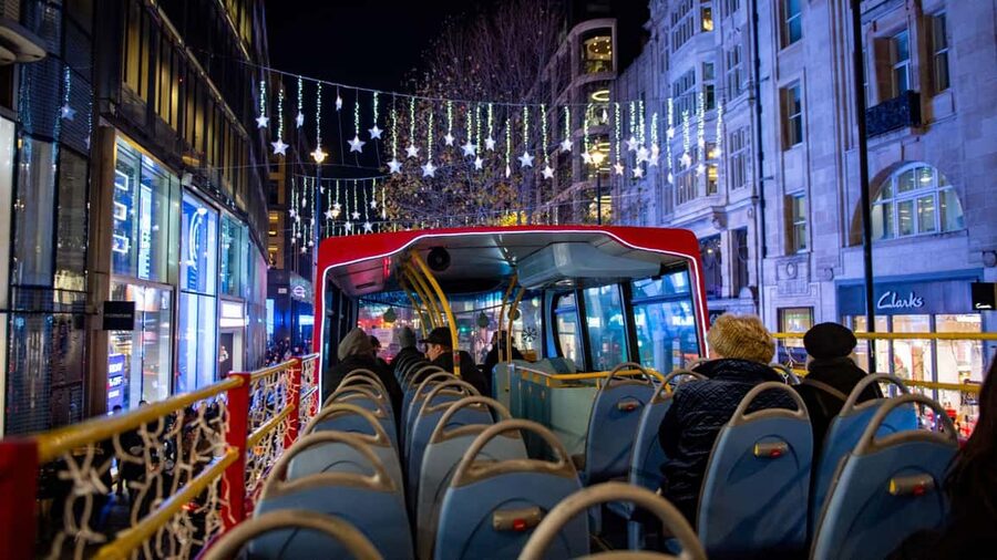 London: Christmas Lights Santa Sleigh Open-Top Tour - Starting beside the Thames at Embankment