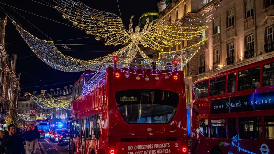 London: Christmas Lights Santa Sleigh Open-Top Tour - Oxford Street supplies the biggest light display