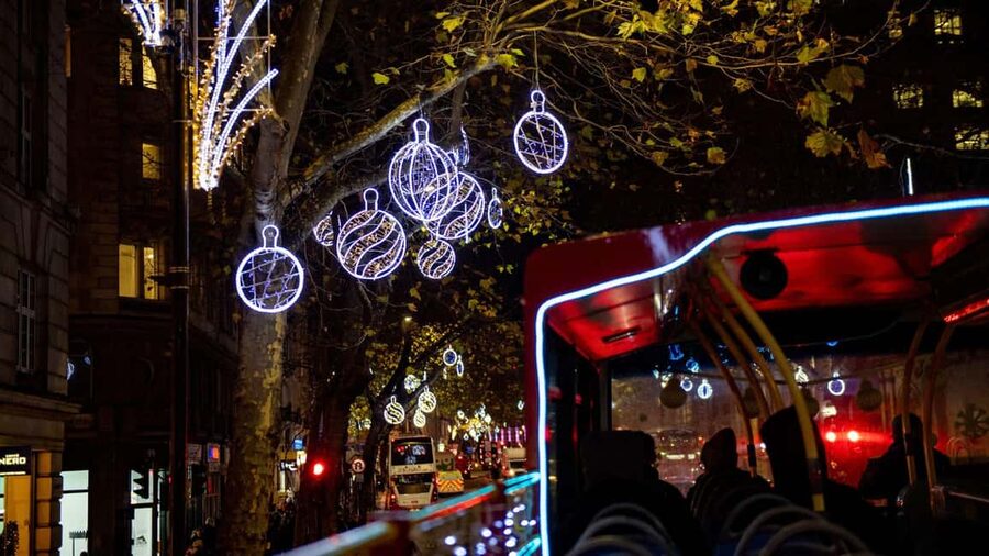 London: Christmas Lights Santa Sleigh Open-Top Tour - Whitehall brings Big Ben and the London Eye