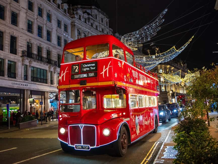 London: Christmas Lights Tour by Vintage Bus - Starting at Embankment with London already glowing