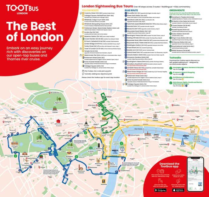 London: Tootbus Hop-on Hop-off (Optional River Cruise) - What to see at each major stop