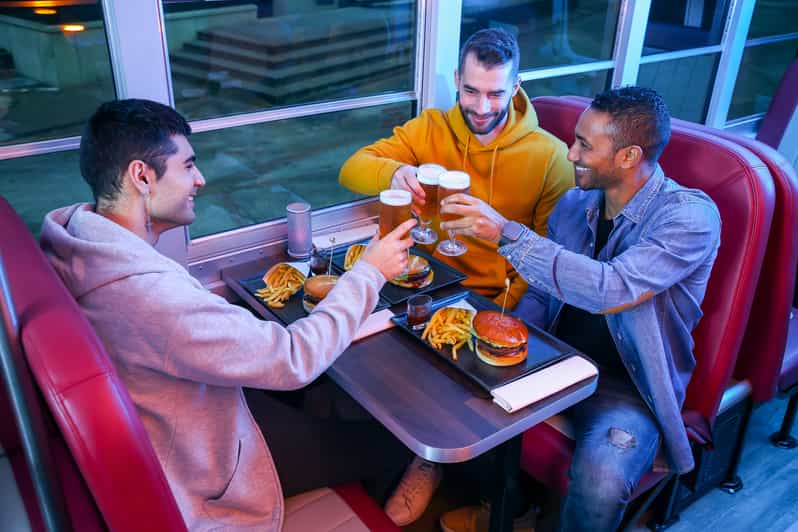 Luxembourg: American-Style Dinner in a Vintage Bus - A yellow school bus with a new job