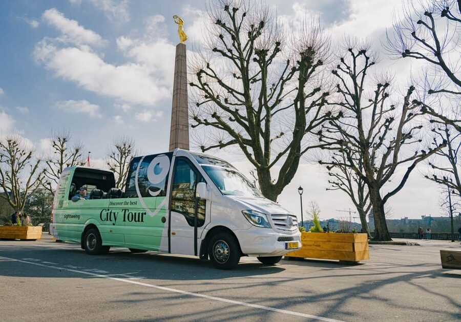 Luxembourg: City Bus Tour with Audio Guide and Headphones - Constitution Square and the Gëlle Fra