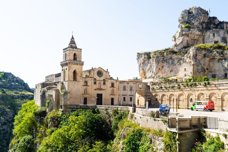 Matera: Open Top Bus Tour with Entrance to Casa Grotta - Piazza San Pietro Caveoso is the atmospheric finale