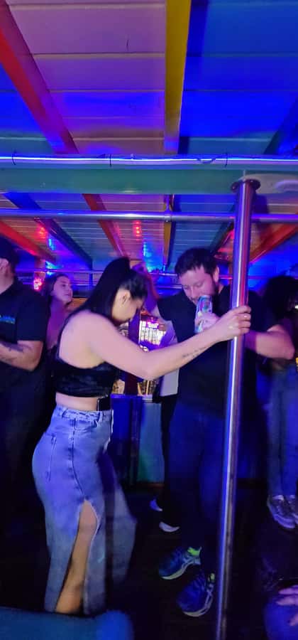Medellin: Party Bus with DJ & Street Food Tastings - The 4 Sur Bridge at night