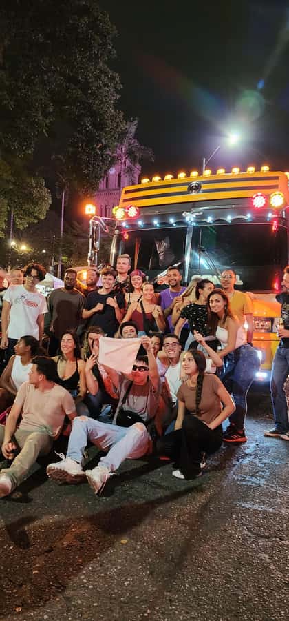 Medellin: Rumbero Party Bus with all the beer you can drink - Starting in El Poblado on 9th Street