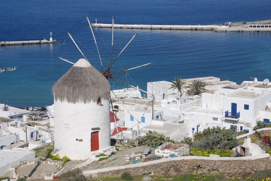 Mykonos: Half-Day City Walking Tour and Island Bus Tour - Mykonos Town: windmills, churches, and Petros