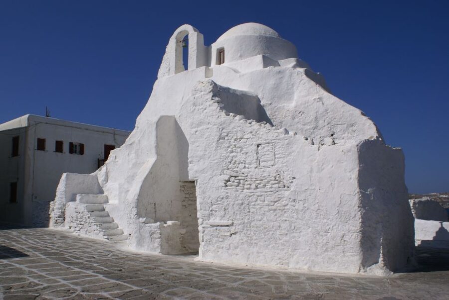 Mykonos: Half-Day City Walking Tour and Island Bus Tour - Ano Mera and the Panagia Tourliani monastery