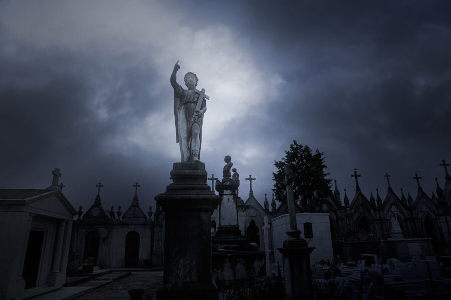New Orleans: Night Cemetery and Ghost BYOB Bus Tour - Leaving the French Quarter after dark