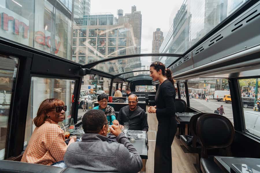 New York City: Bustronome Gourmet Lunch Tour on a Luxury Bus - Seeing New York through the glass roof