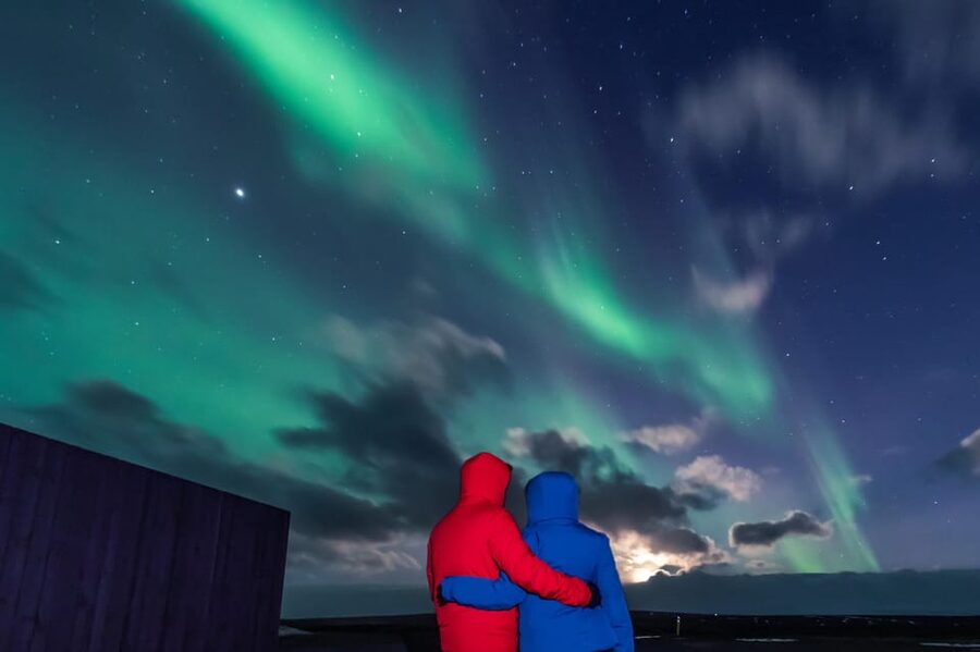 Northern Lights in Mini Bus, Photos, Hot Cocoa and Pastries - Getting a photo beneath the Northern Lights