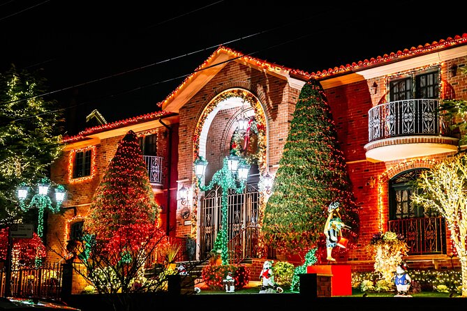 NYC: Holiday Lights and Dyker Heights Luxury Bus Tour - Walking through Dyker Heights holiday displays