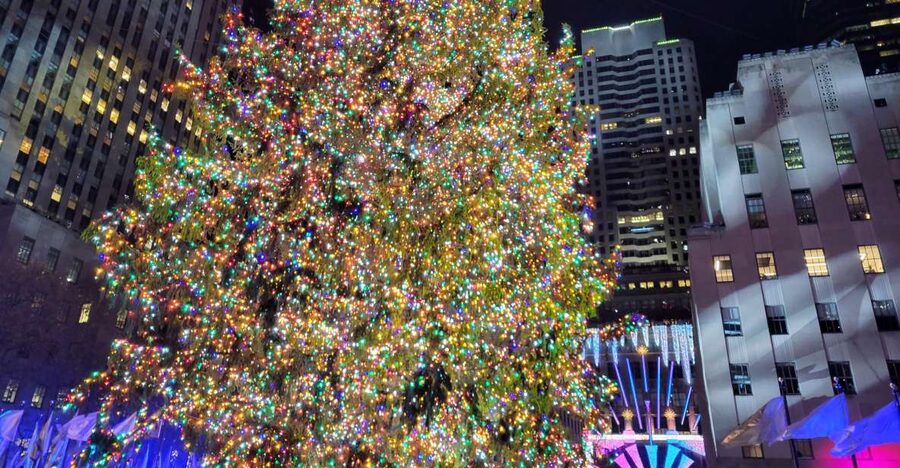 NYC: Holiday Lights Guided Bus Tour - A food break in Lower Manhattan