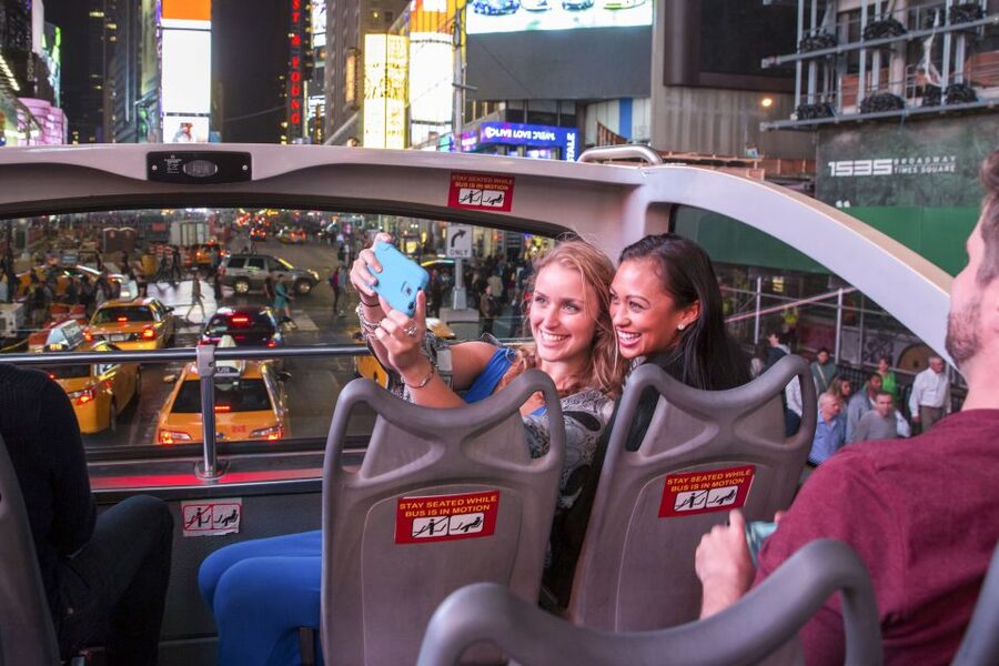NYC: Sightseeing Night Tour by Open-Top Bus with Live Guide - Starting at M&M’s World at 7:00pm