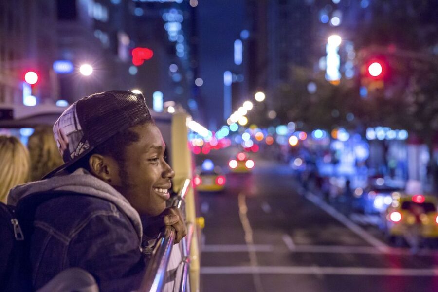 NYC: Sightseeing Night Tour by Open-Top Bus with Live Guide - Times Square and Broadway under the lights