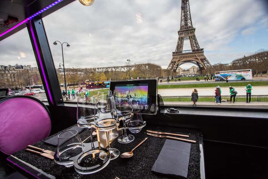 Paris: Cultural Night Bus Tour with Dinner On Board - A four-meter seat for Paris after dark