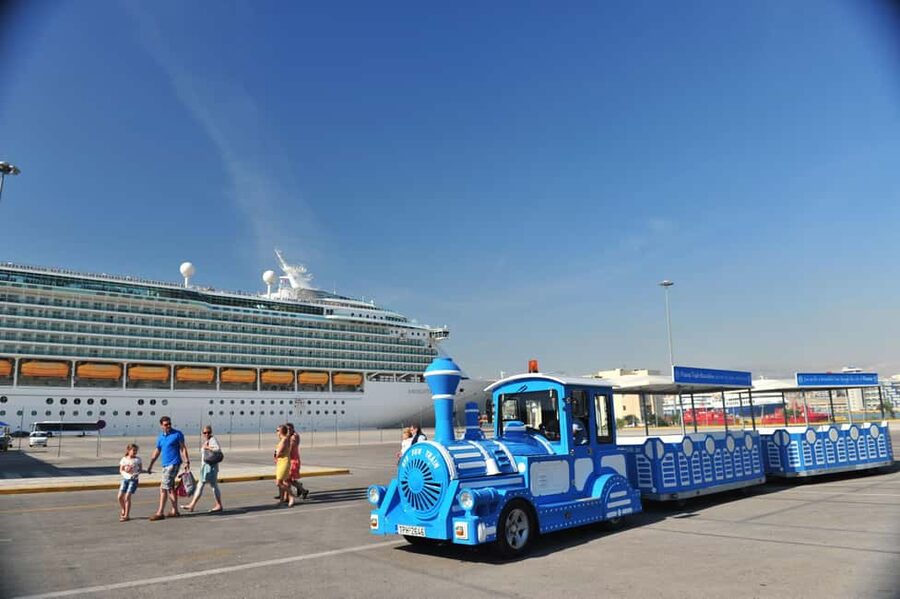 Piraeus City tour hop on hop off mini train - Korai Square and the Piraeus city center
