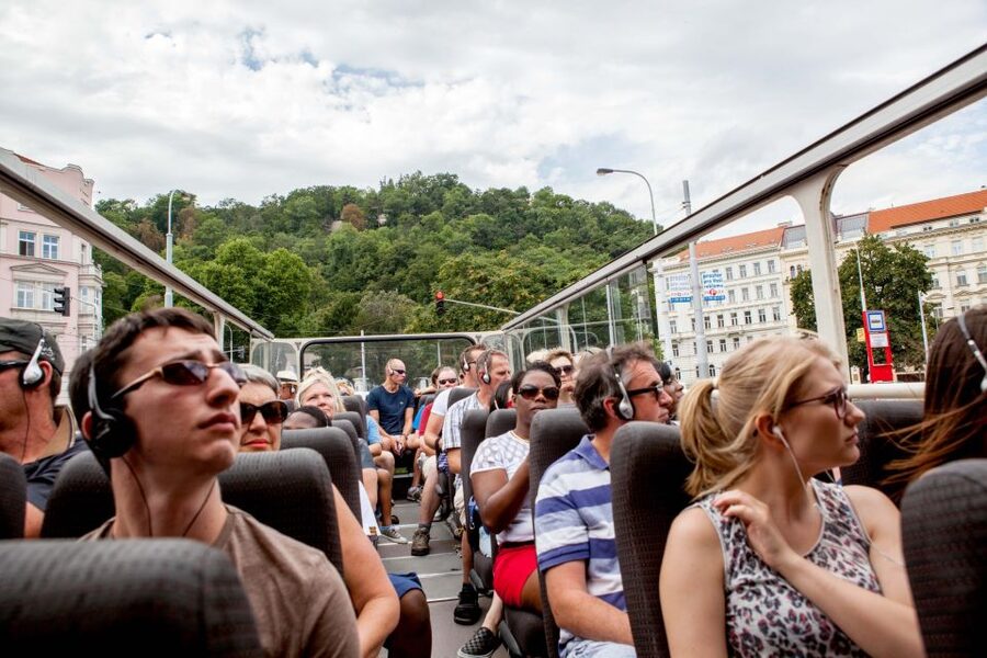Prague: City Sightseeing HOHO Bus Tour & Optional Boat Tour - Riding the Blue Route around Prague Castle
