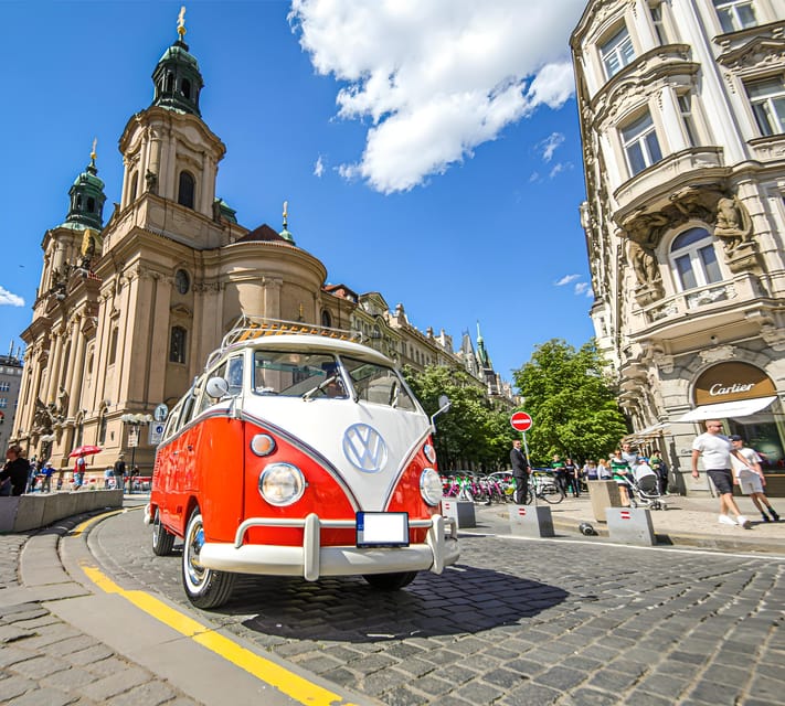 Prague: Private Sightseeing Tour in original VW Samba bus - What changes on the 1.5-hour option