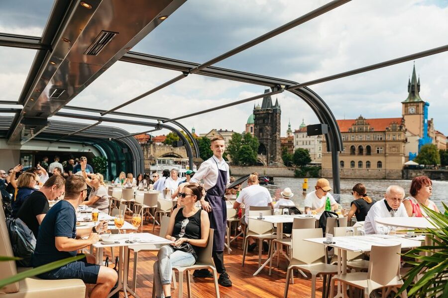 Prague: Vltava River Lunch Cruise in an Open-Top Glass Boat - Key points to know before booking