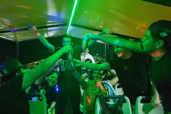 Private Party Bus Loop in Cancun - Tulum Avenue and the city after dark