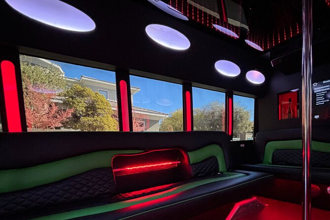 Private Party Bus Rental in Las Vegas - Inside the 20-passenger party bus