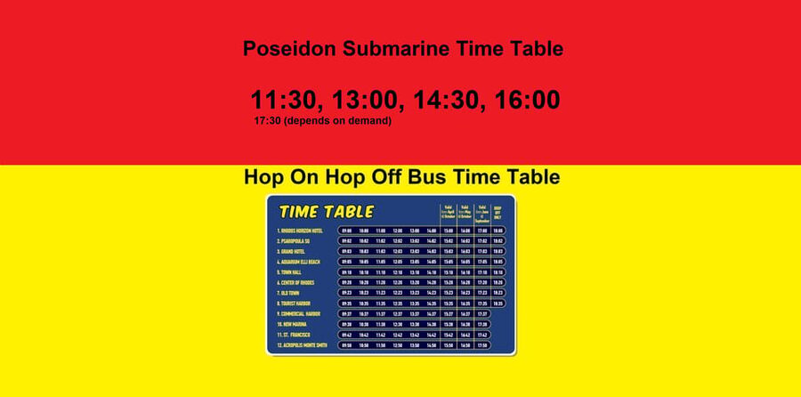 Rhodes: Combo Ticket - Hop On Hop Off Bus & Submarine Cruise - What the $41 Rhodes combo includes